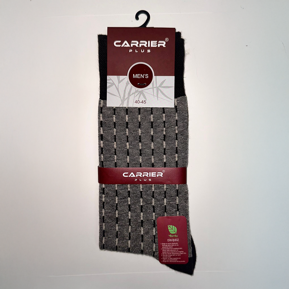 Carrier 1156 - Erkek Bambu Desenli Soket Çorap (Şerit Çizgili)